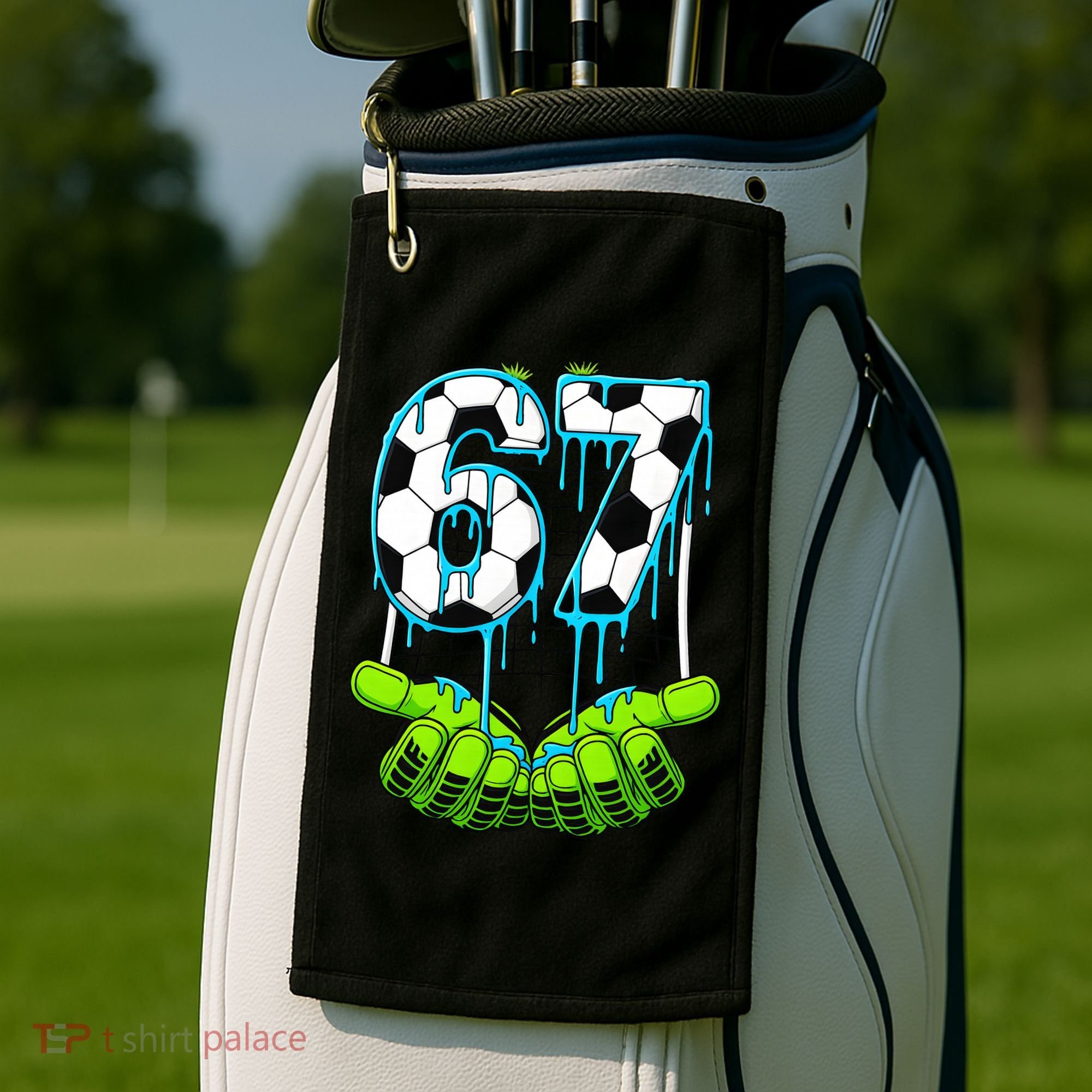 Soccer 6-7 Six Seven Gen Alpha Meme Drip Golf Towel