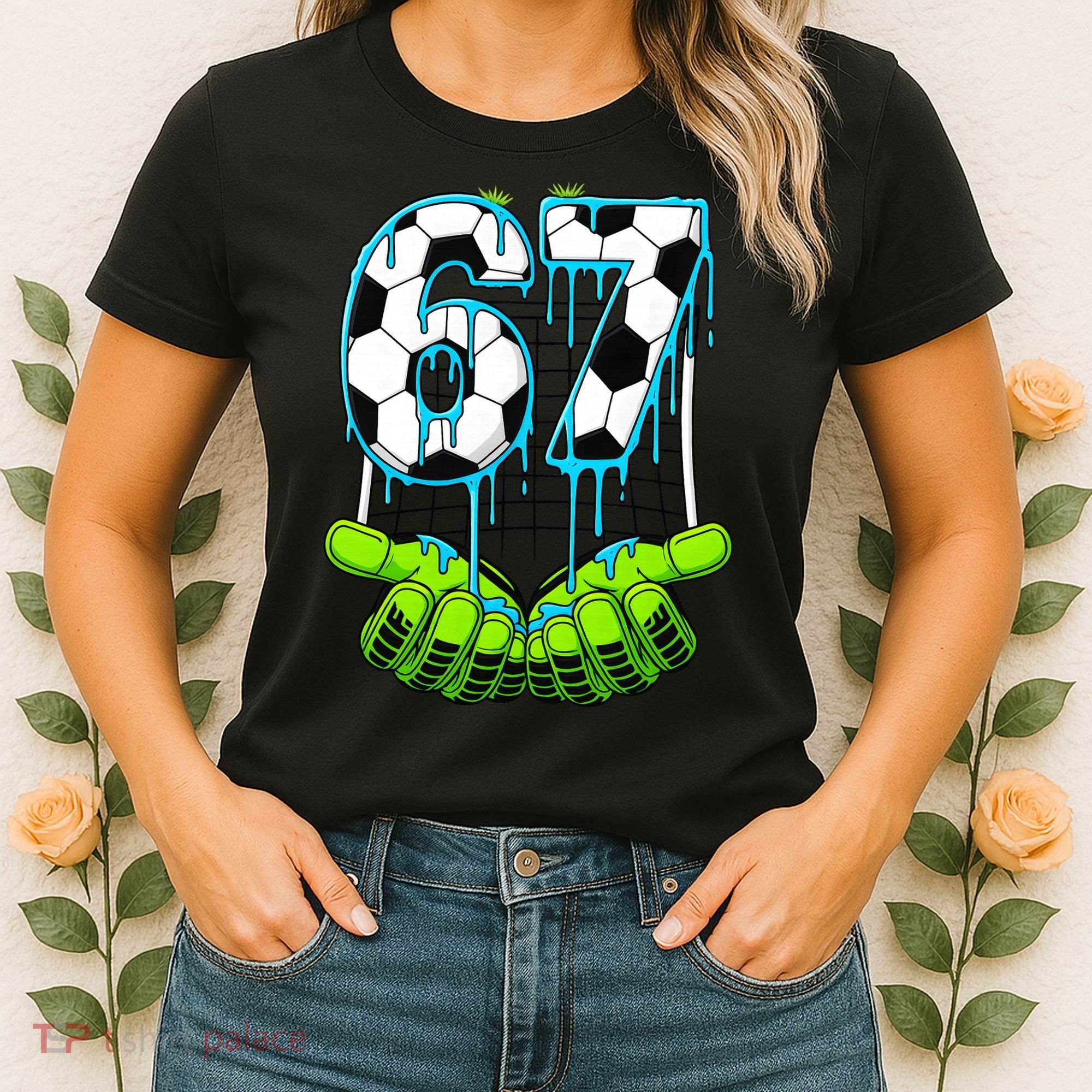 Soccer 6-7 Six Seven Gen Alpha Meme Drip Women's T-Shirt