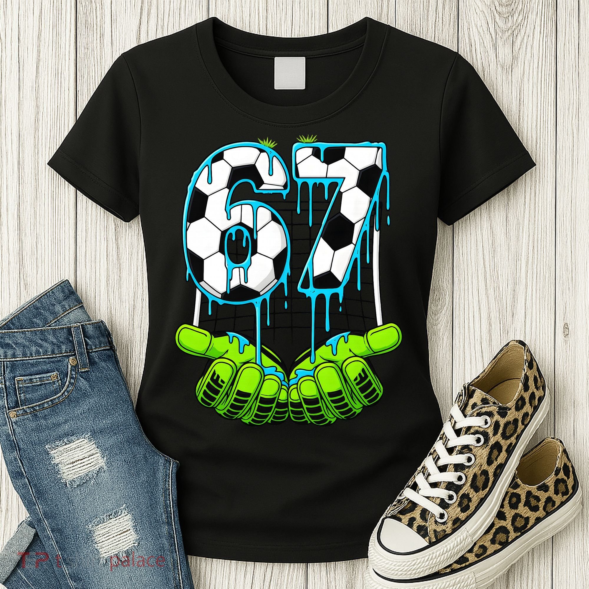 Soccer 6-7 Six Seven Gen Alpha Meme Drip Women's T-Shirt