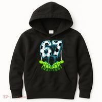 Soccer 6-7 Six Seven Gen Alpha Meme Drip Kids Hoodie thumb 0