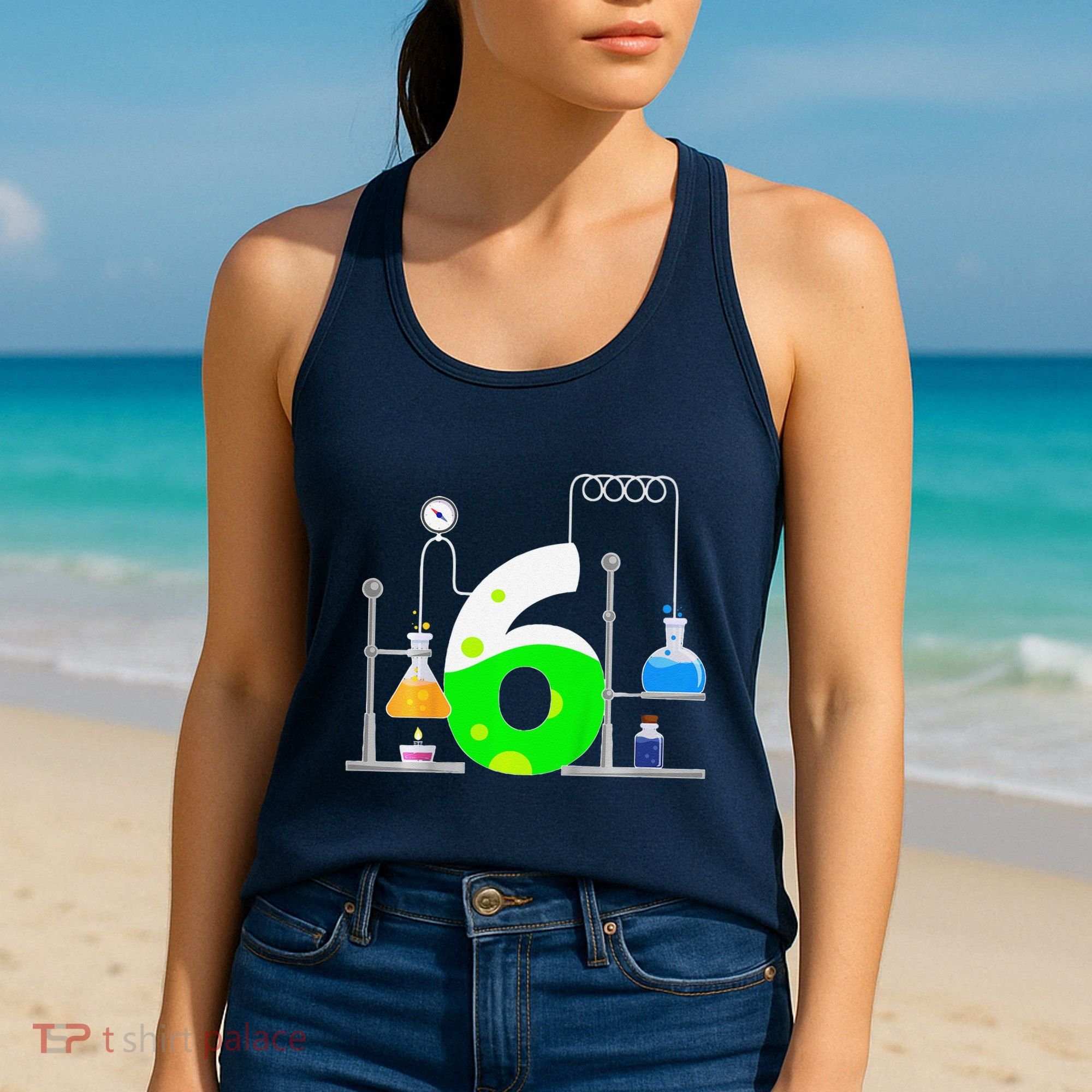 Scientist 6 Years Old 6th Birthday Experiments Science Women's Tank Top