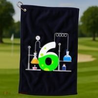 Scientist 6 Years Old 6th Birthday Experiments Science Golf Towel thumb 1