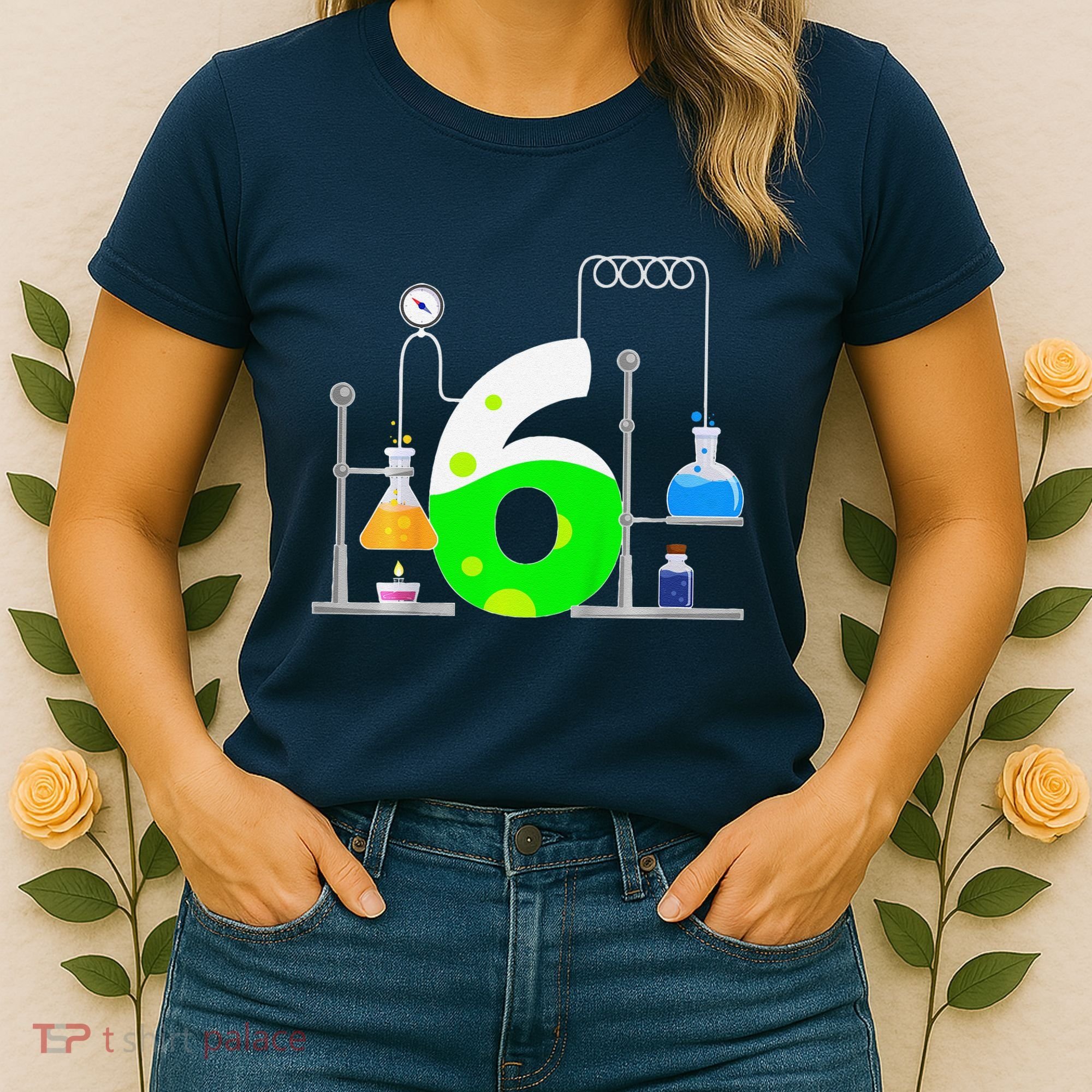 Scientist 6 Years Old 6th Birthday Experiments Science Women's T-Shirt