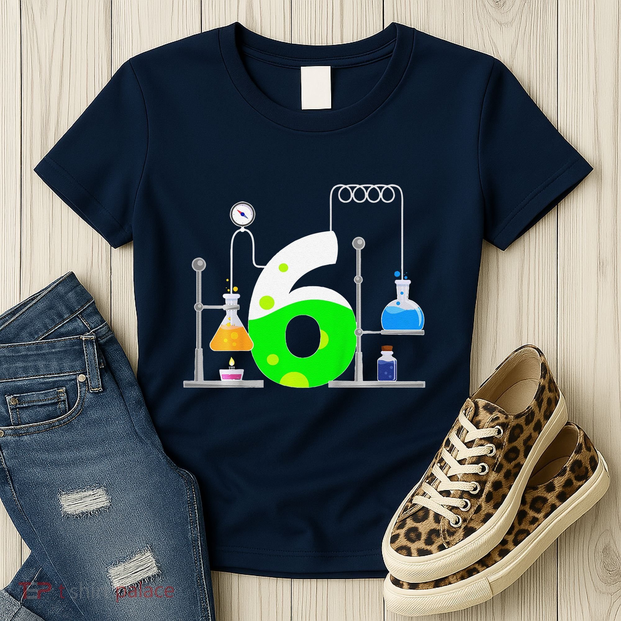 Scientist 6 Years Old 6th Birthday Experiments Science Women's T-Shirt