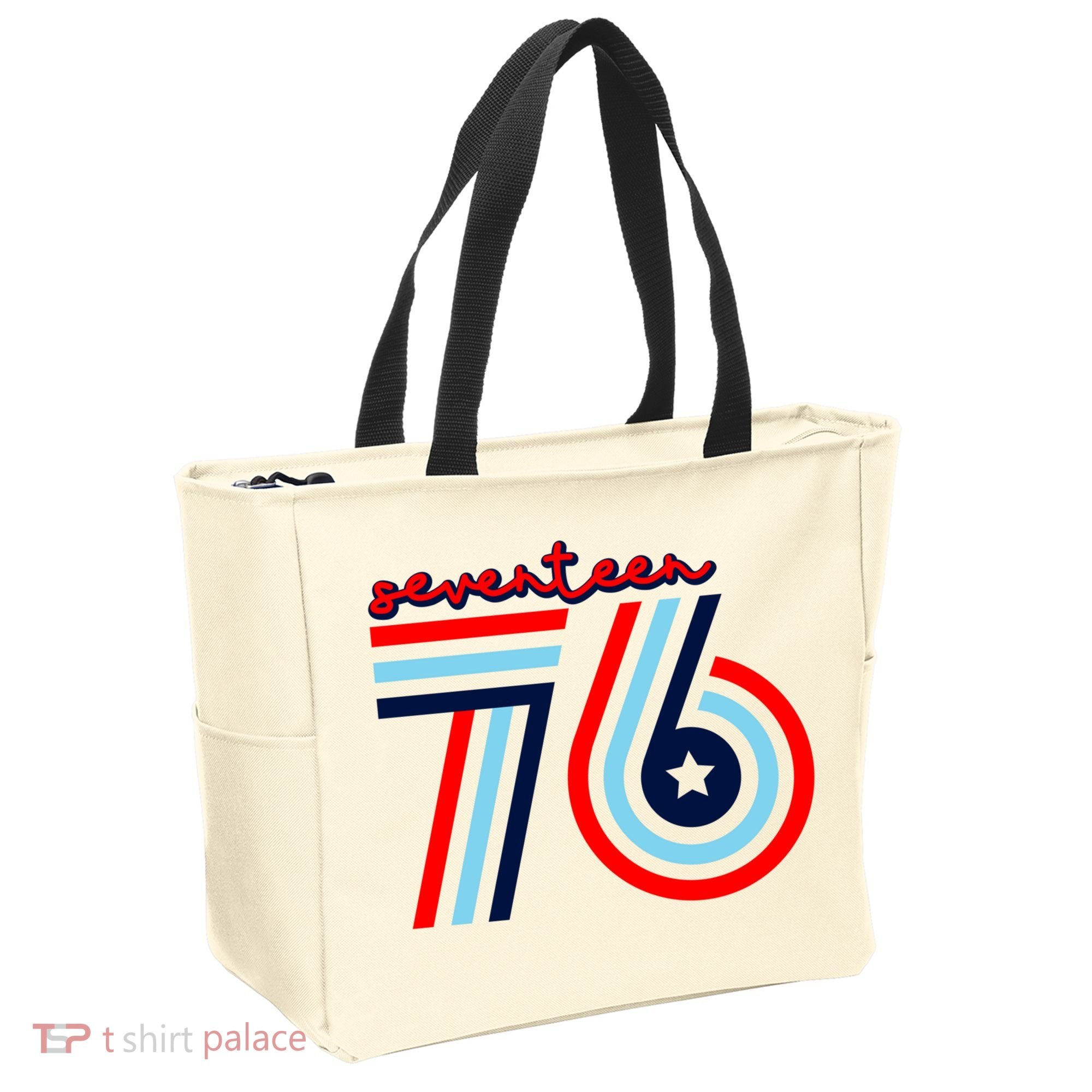 Seventeen 76 Patriotic America 4th Of July Independence Day Cool Gift Tote Bag