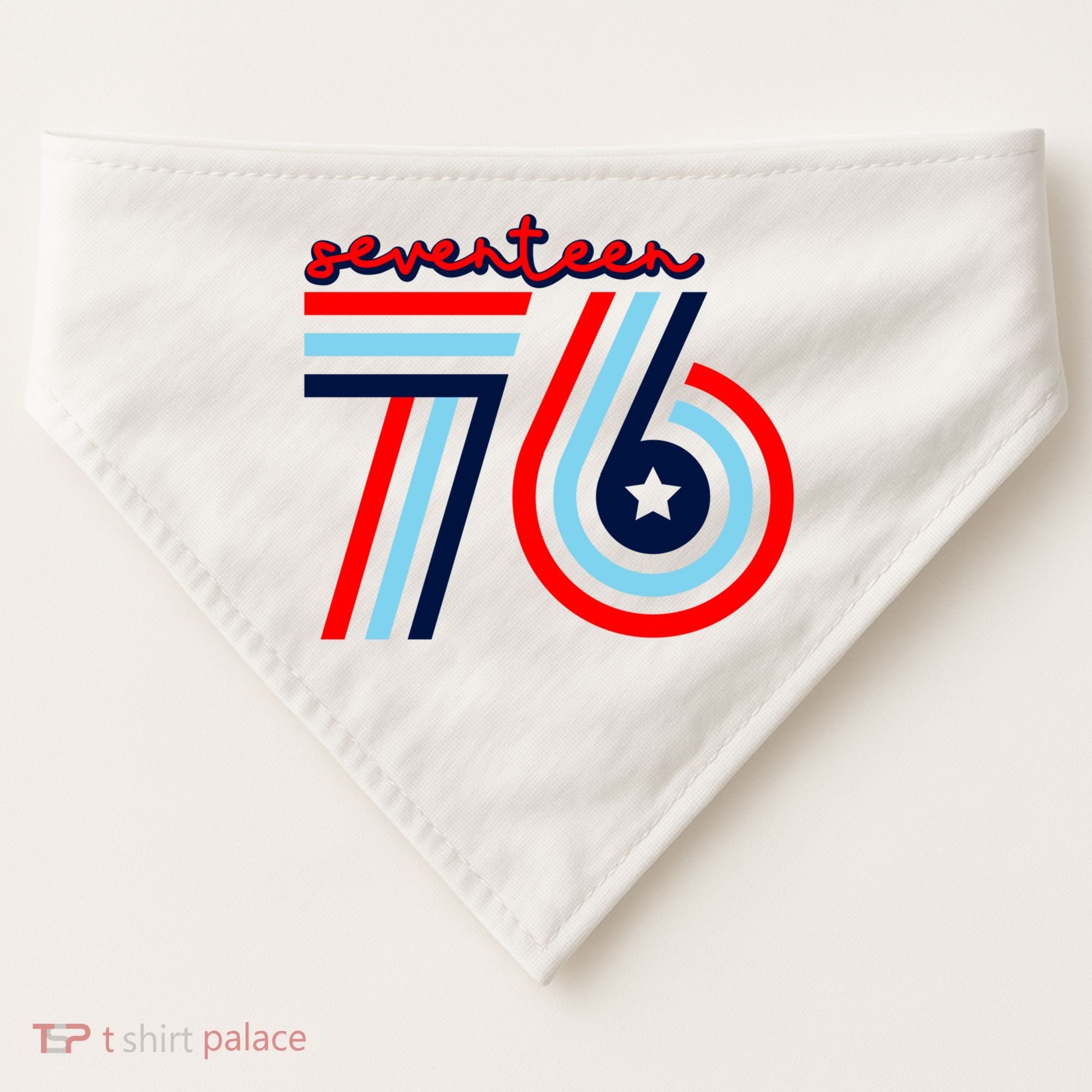 Seventeen 76 Patriotic America 4th Of July Independence Day Cool Gift USA-Made Doggie Bandana