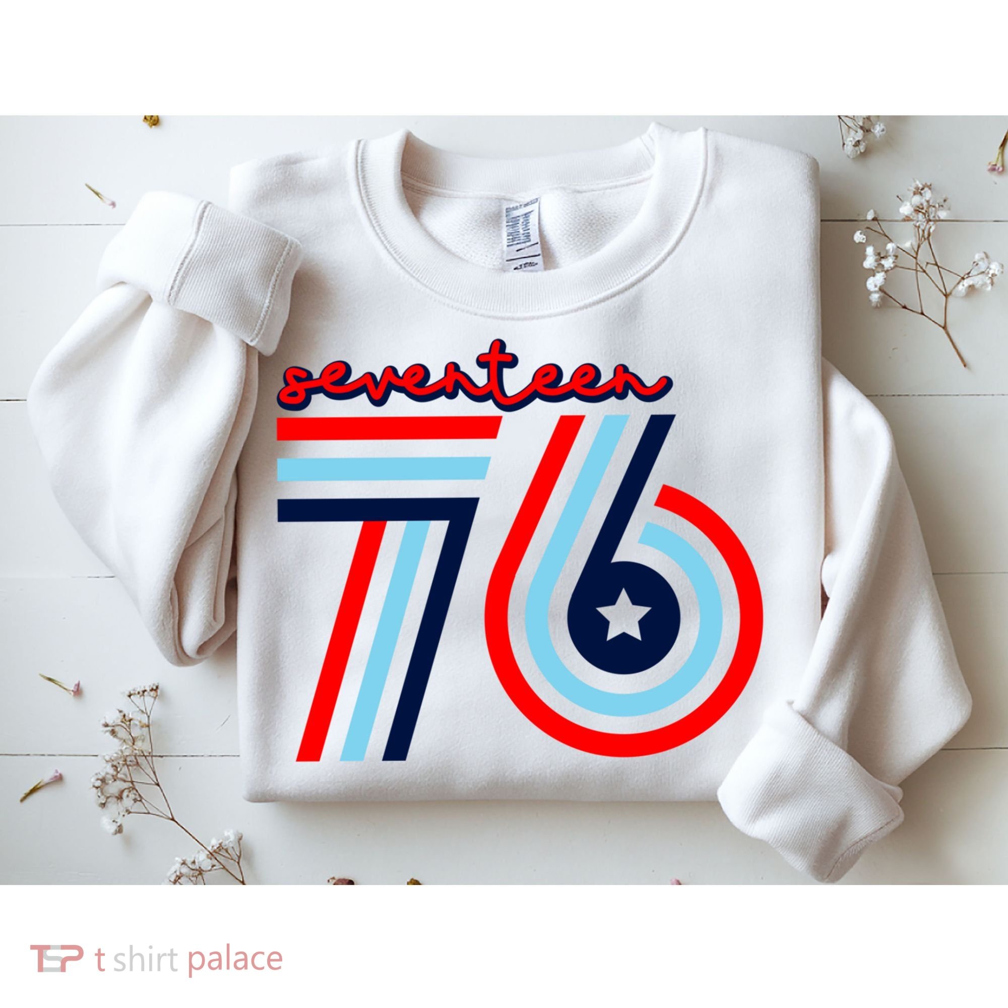 Seventeen 76 Patriotic America 4th Of July Independence Day Cool Gift Sweatshirt
