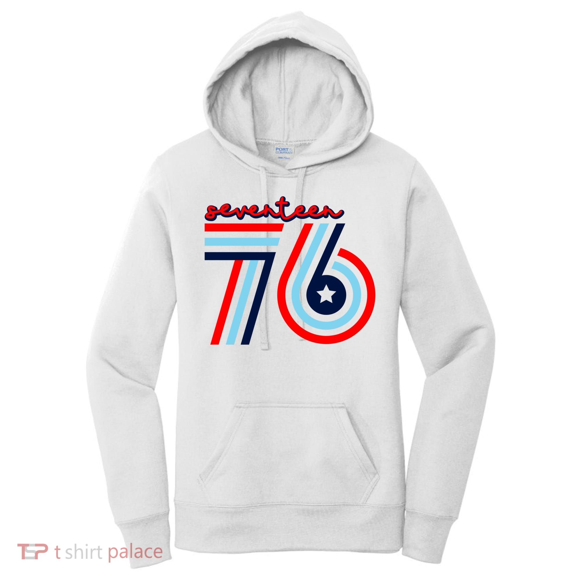 Seventeen 76 Patriotic America 4th Of July Independence Day Cool Gift Women's Hoodie