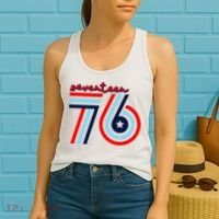 Seventeen 76 Patriotic America 4th Of July Independence Day Cool Gift Women's Tank Top thumb 2