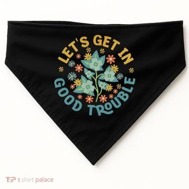 Subtle 8647 Boho Floral Resist USA-Made Doggie Bandana