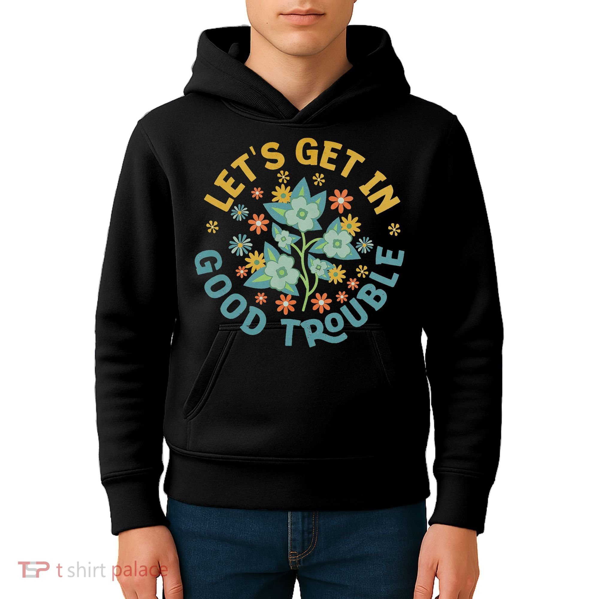 Subtle 8647 Boho Floral Resist Kids Hoodie