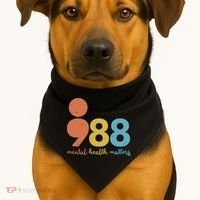 Semicolon 988 Mental Health Matters USA-Made Doggie Bandana thumb 1