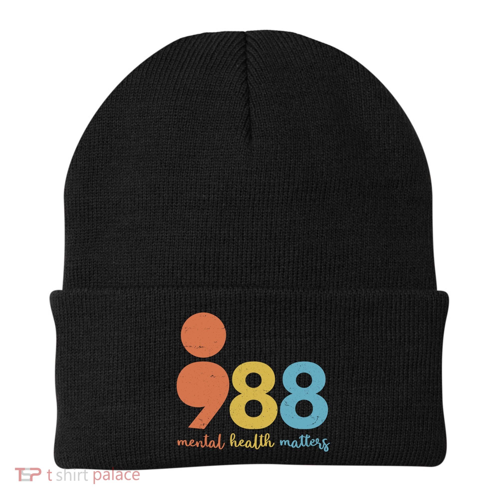 Semicolon 988 Mental Health Matters Beanie