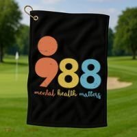 Semicolon 988 Mental Health Matters Golf Towel thumb 1