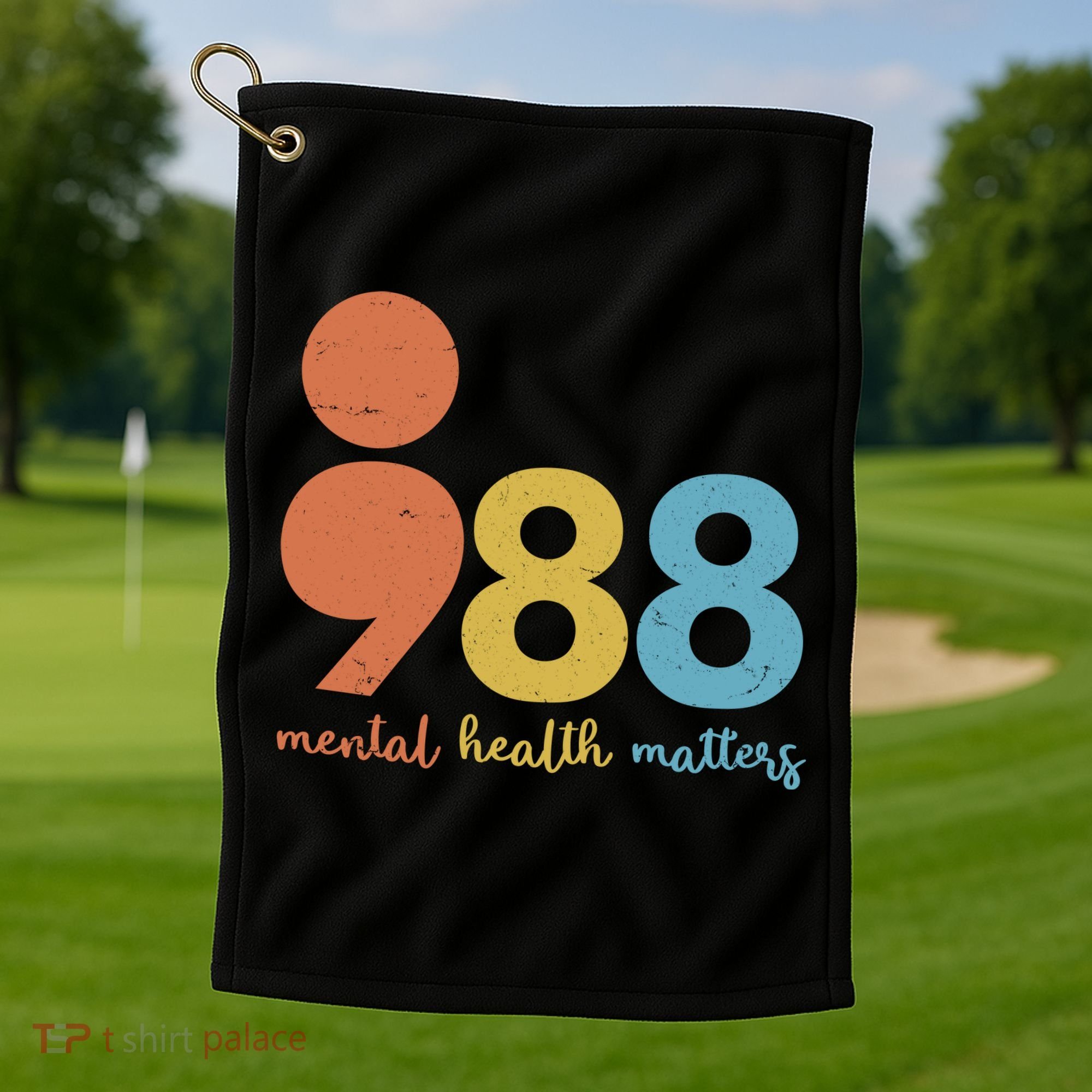 Semicolon 988 Mental Health Matters Golf Towel