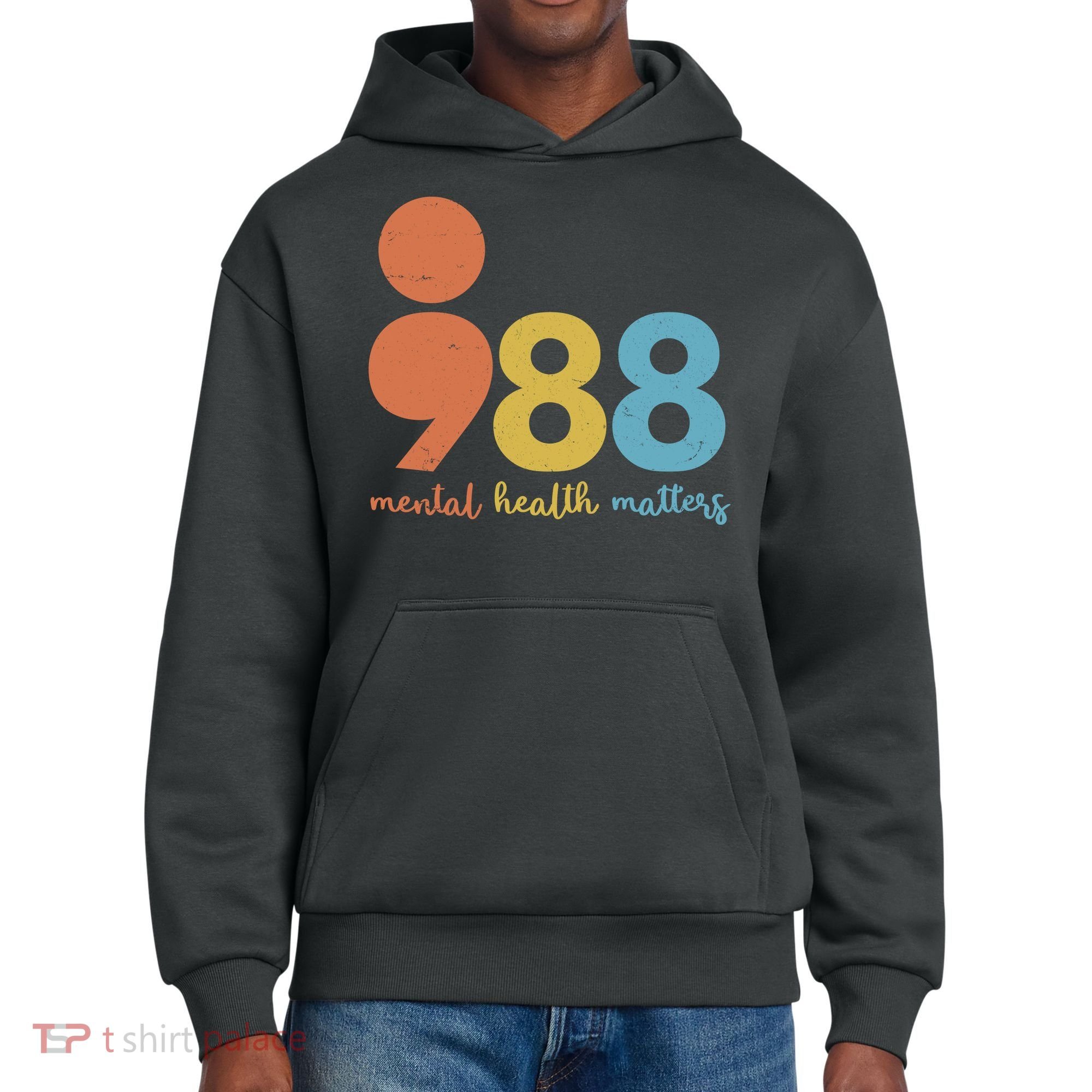 Semicolon 988 Mental Health Matters District V.I.T. Heavyweight Hoodie