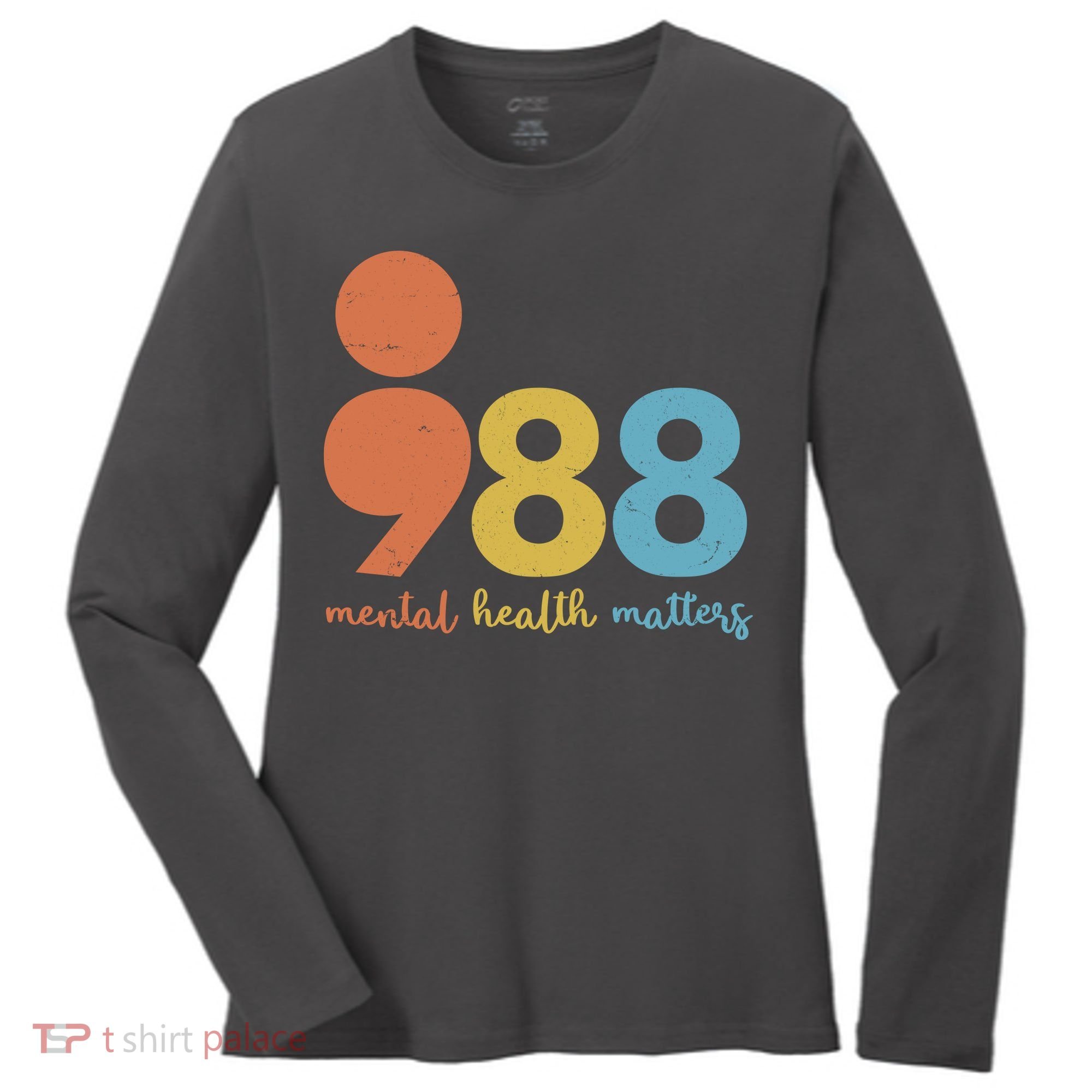 Semicolon 988 Mental Health Matters Women's Long Sleeve Shirt