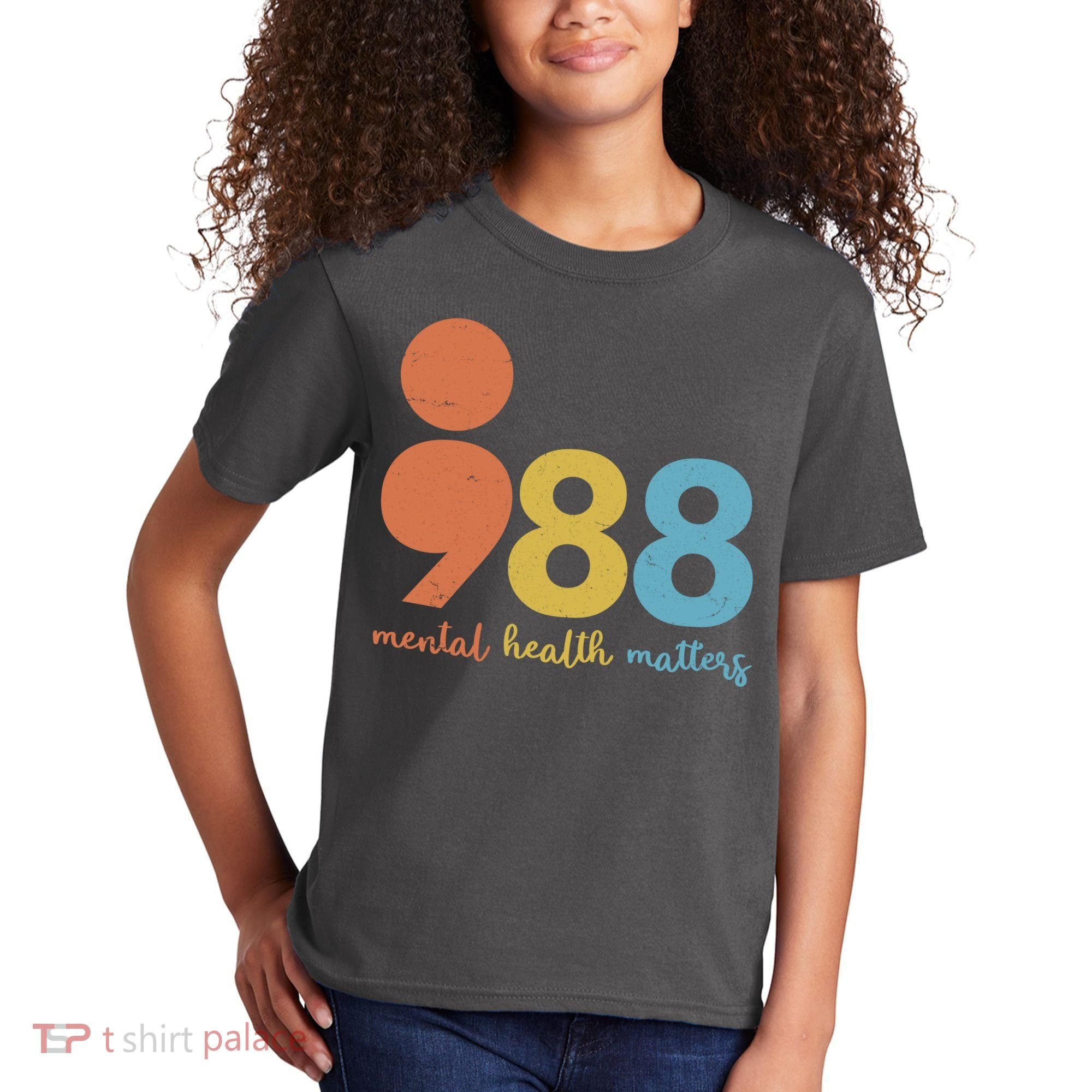 Semicolon 988 Mental Health Matters Kids T-Shirt
