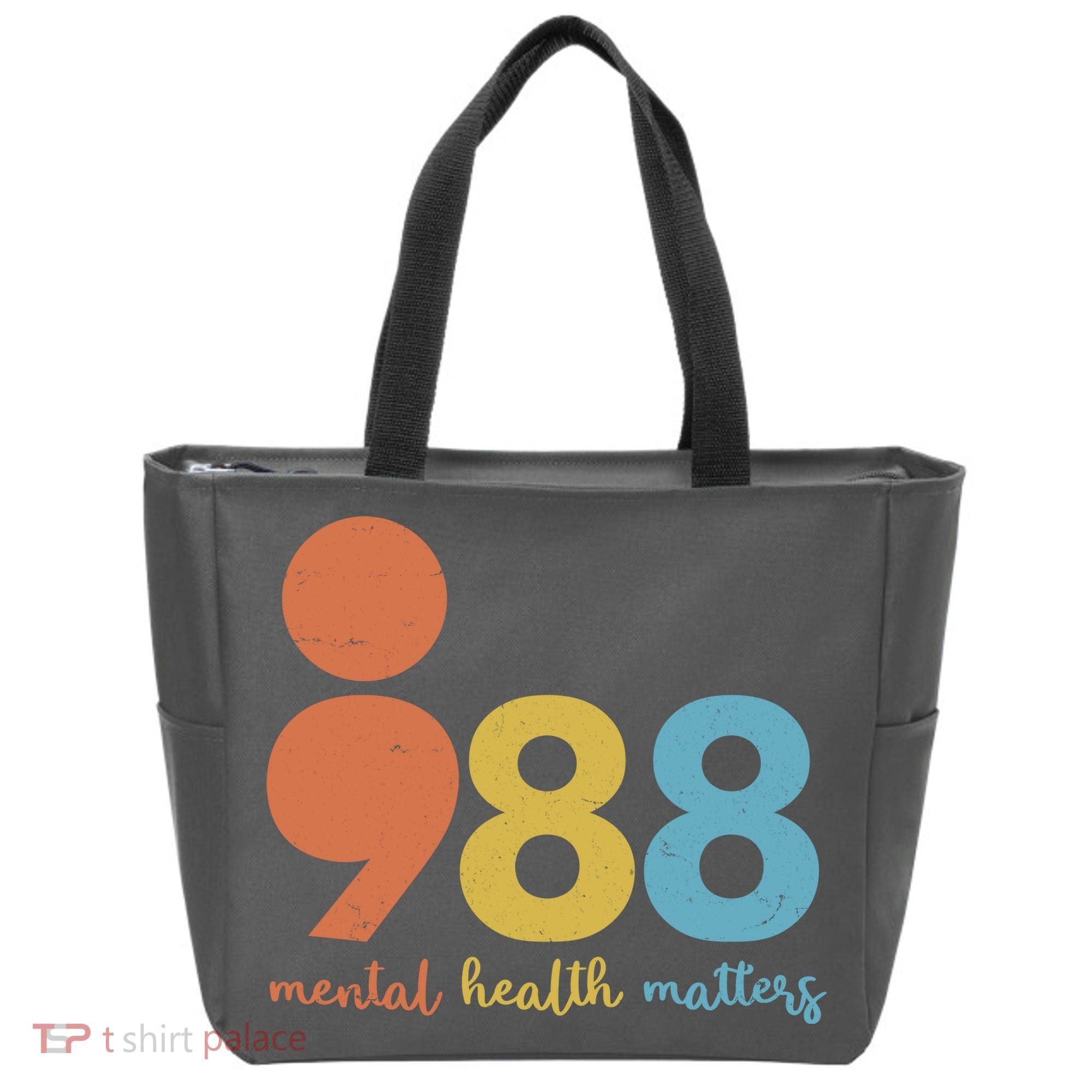 Semicolon 988 Mental Health Matters Tote Bag