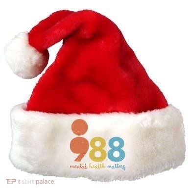Semicolon 988 Mental Health Matters Santa Hat