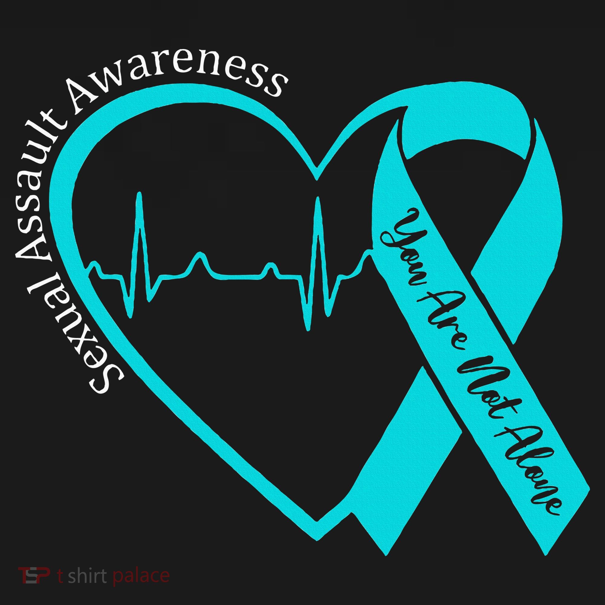 Sexual Assault Awareness Month Heart Teal Ribbon Support Sweatshirt