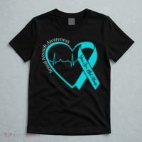 Sexual Assault Awareness Month Heart Teal Ribbon Support T-Shirt thumb 5