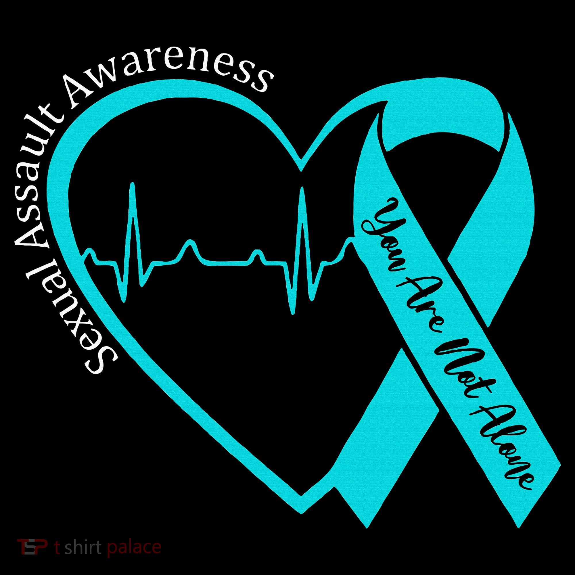 Sexual Assault Awareness Month Heart Teal Ribbon Support Women's Hoodie