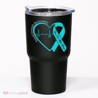 Sexual Assault Awareness Month Heart Teal Ribbon Support Tumbler thumb 0