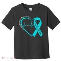Sexual Assault Awareness Month Heart Teal Ribbon Support Toddler T-Shirt thumb 0