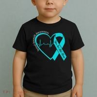 Sexual Assault Awareness Month Heart Teal Ribbon Support Toddler T-Shirt thumb 2