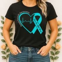Sexual Assault Awareness Month Heart Teal Ribbon Support Women's T-Shirt thumb 2