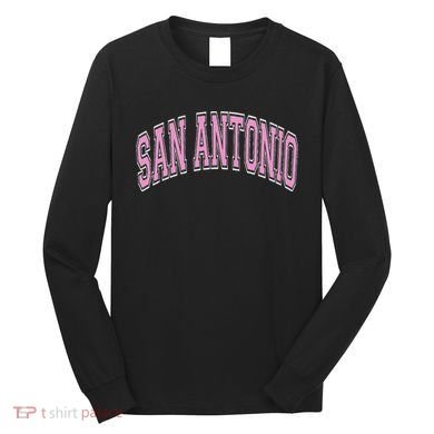 San Antonio Arched Text Long Sleeve Shirt