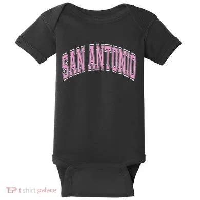 San Antonio Arched Text Baby Bodysuit