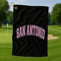 San Antonio Arched Text Golf Towel thumb 1