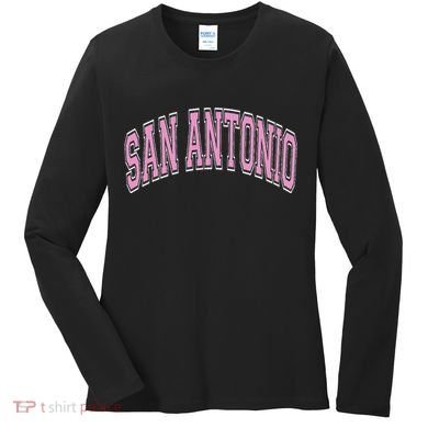 San Antonio Arched Text Women's Long Sleeve Shirt