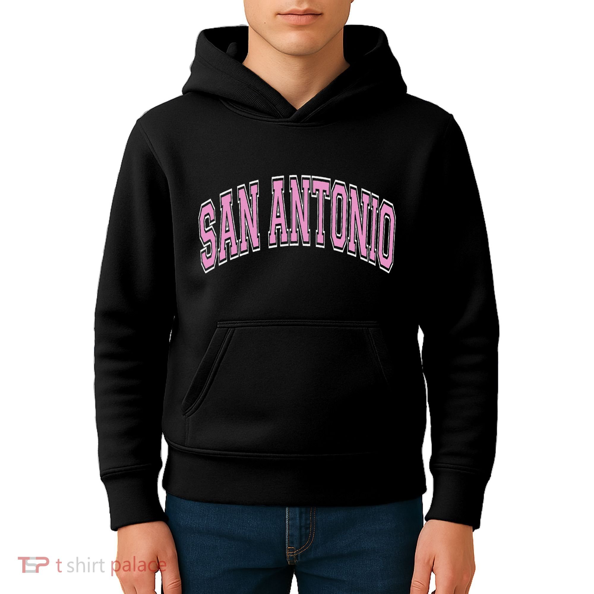 San Antonio Arched Text Kids Hoodie