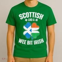 Scottish And A Wee Bit Irish Scotland Ireland Heritage T-Shirt thumb 3