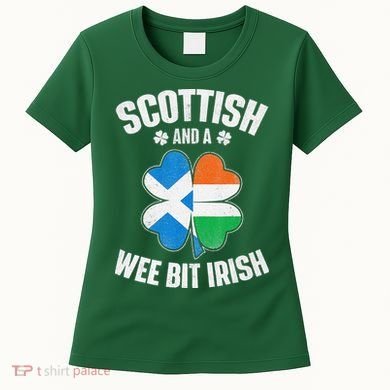 Scottish And A Wee Bit Irish Scotland Ireland Heritage Women's T-Shirt