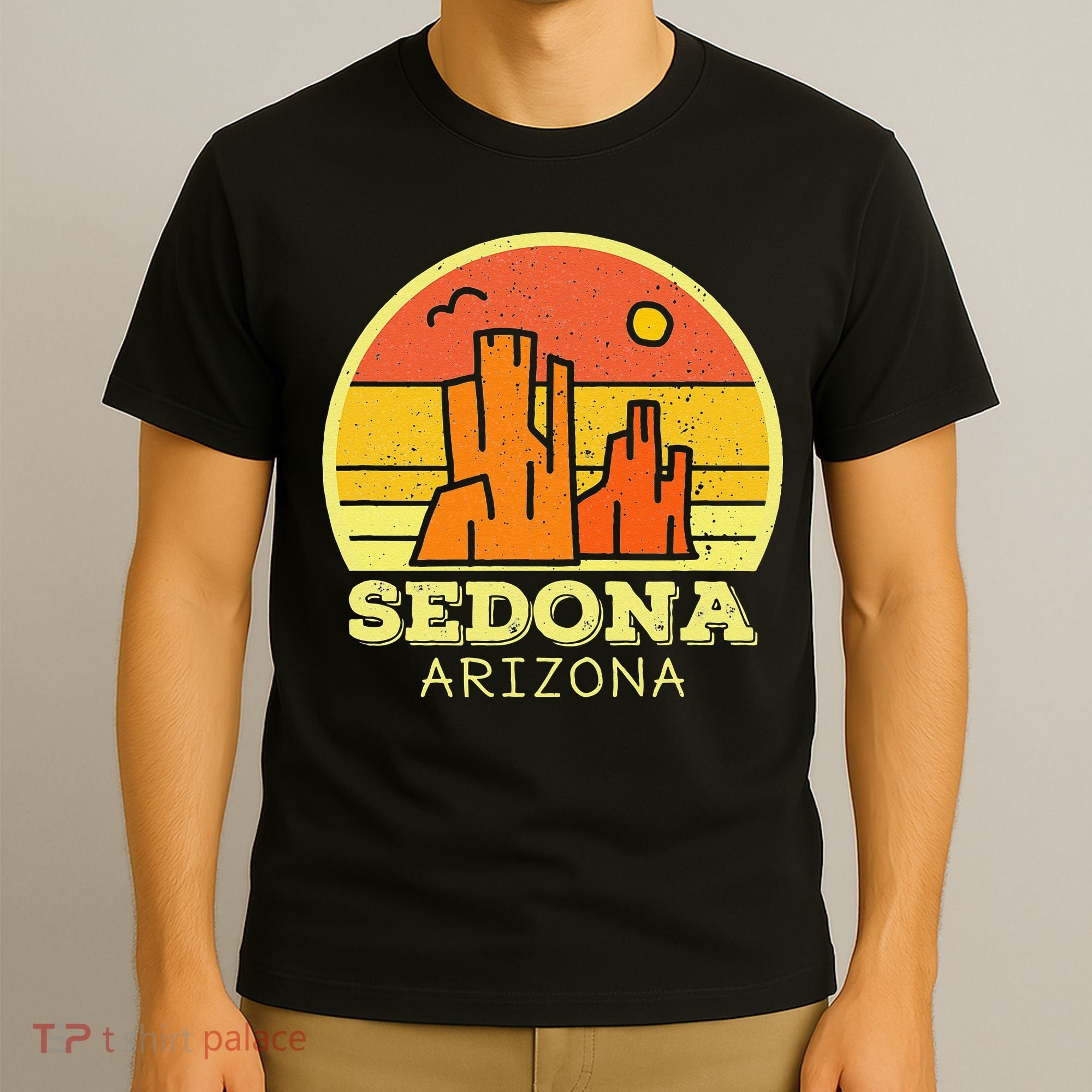 Sedona Arizona AZ Vintage Sunset Desert Camping Hiking T-Shirt