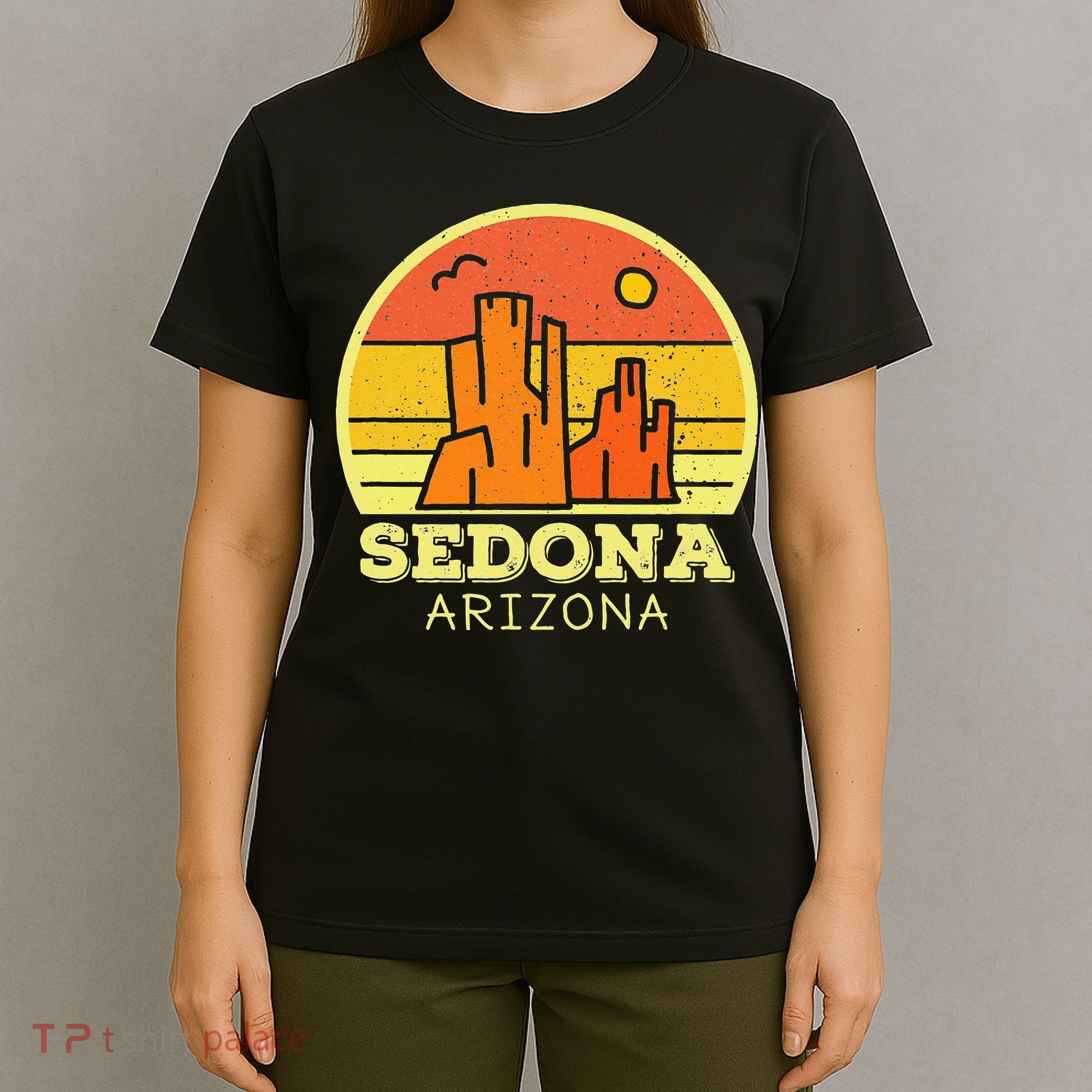 Sedona Arizona AZ Vintage Sunset Desert Camping Hiking T-Shirt