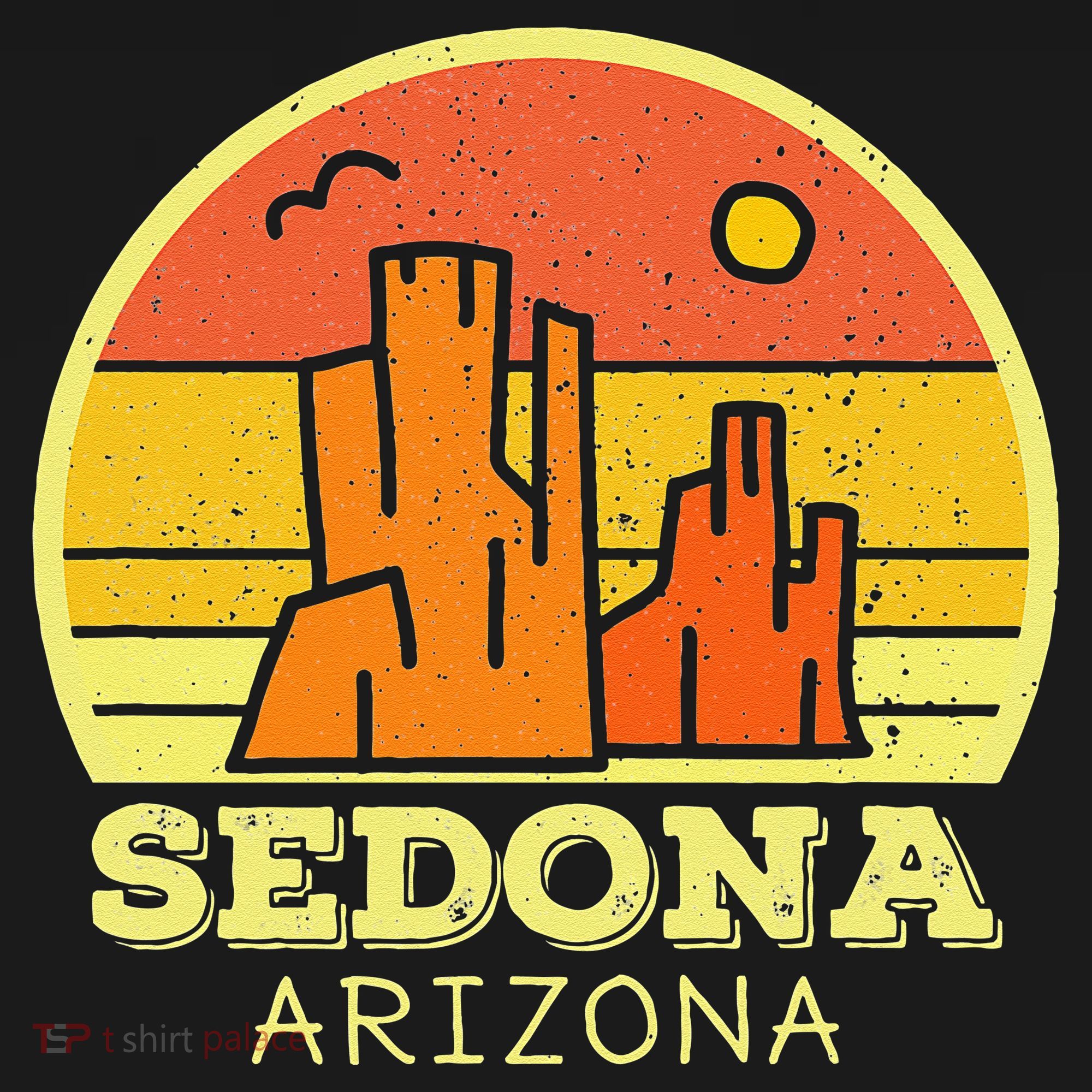 Sedona Arizona AZ Vintage Sunset Desert Camping Hiking T-Shirt