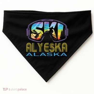 Ski Alyeska Alaska Skiing Vacation USA-Made Doggie Bandana