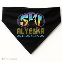 Ski Alyeska Alaska Skiing Vacation USA-Made Doggie Bandana thumb 0