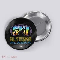 Ski Alyeska Alaska Skiing Vacation Button thumb 0