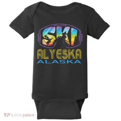 Ski Alyeska Alaska Skiing Vacation Baby Bodysuit