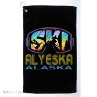 Ski Alyeska Alaska Skiing Vacation Golf Towel thumb 0