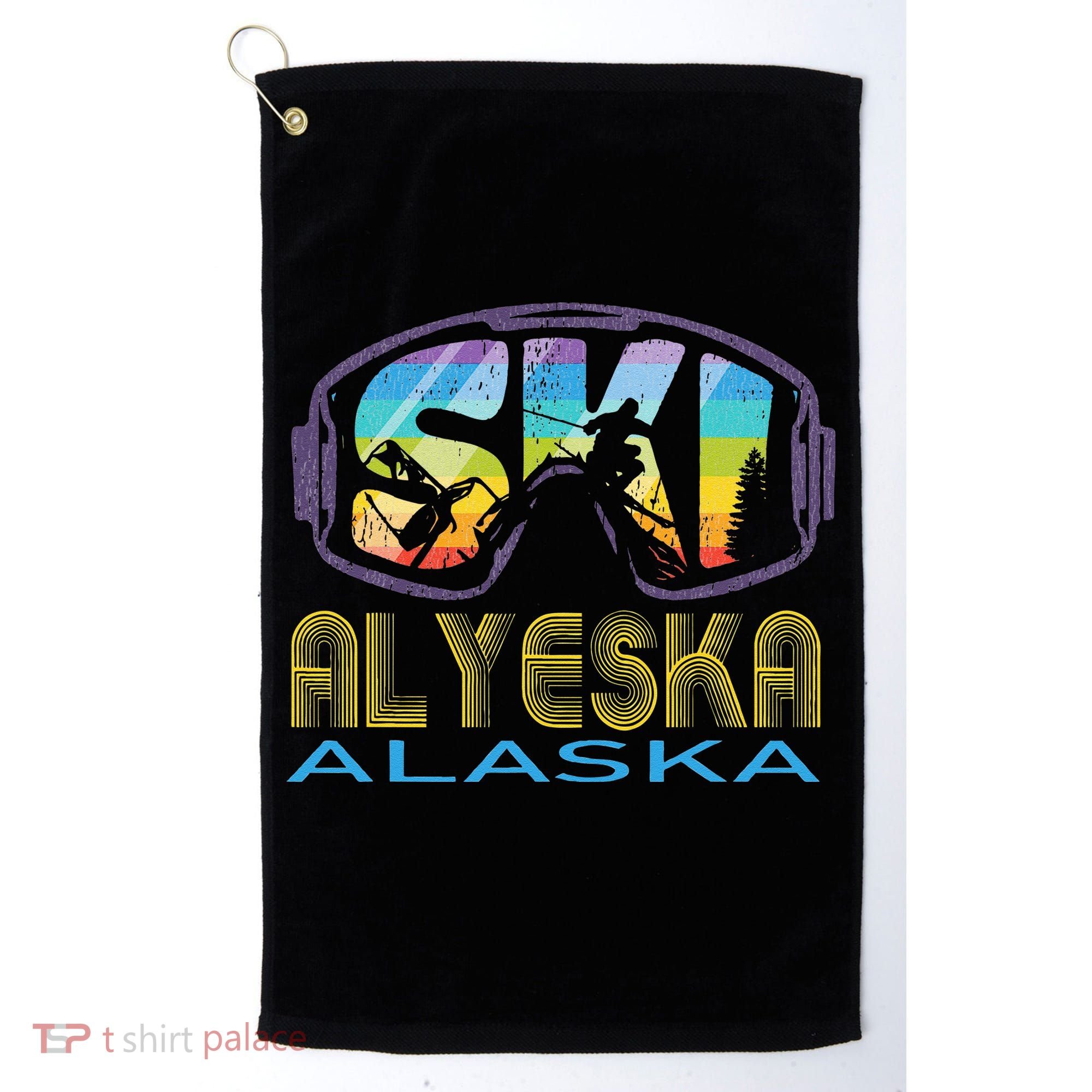 Ski Alyeska Alaska Skiing Vacation Golf Towel