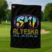 Ski Alyeska Alaska Skiing Vacation Golf Towel thumb 1