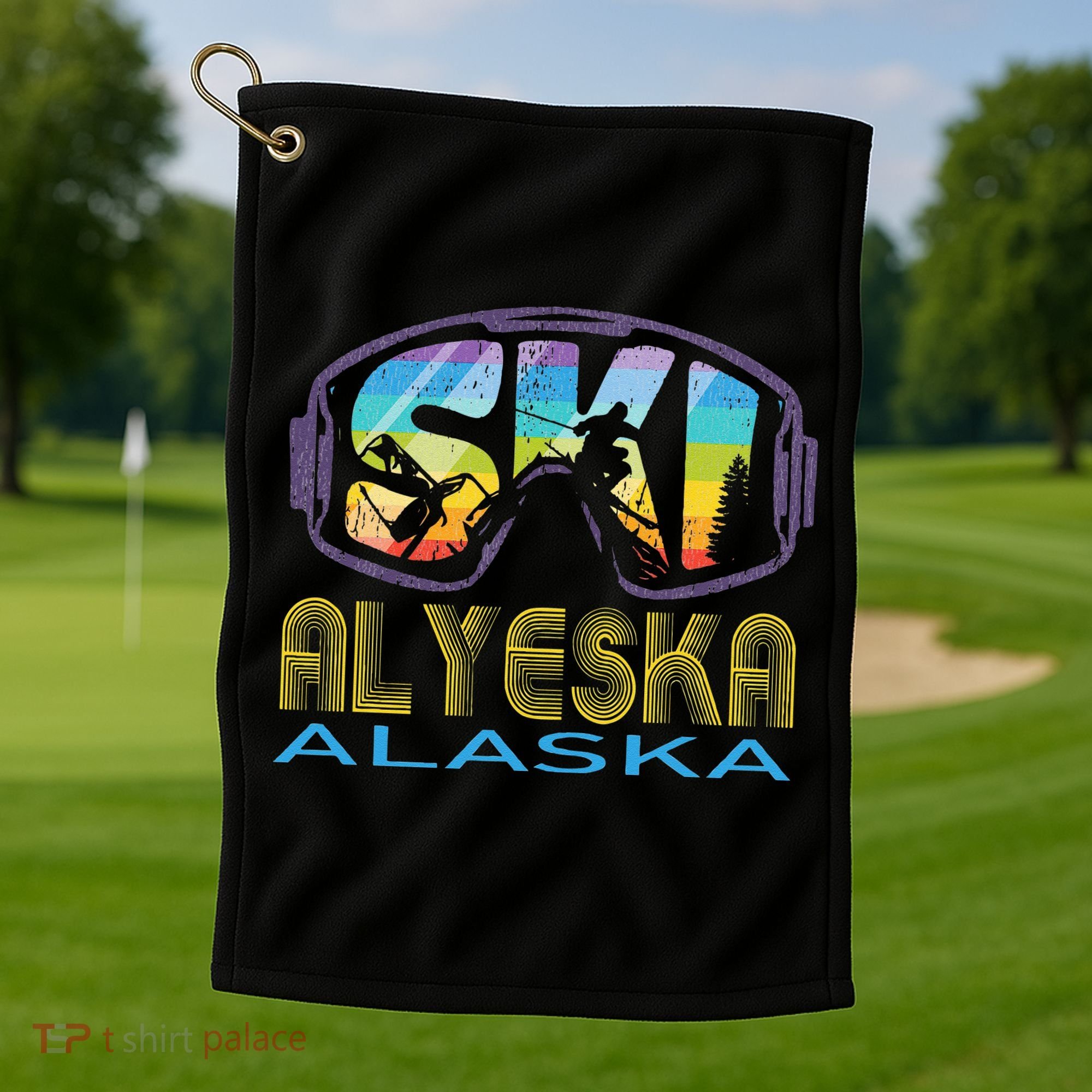 Ski Alyeska Alaska Skiing Vacation Golf Towel