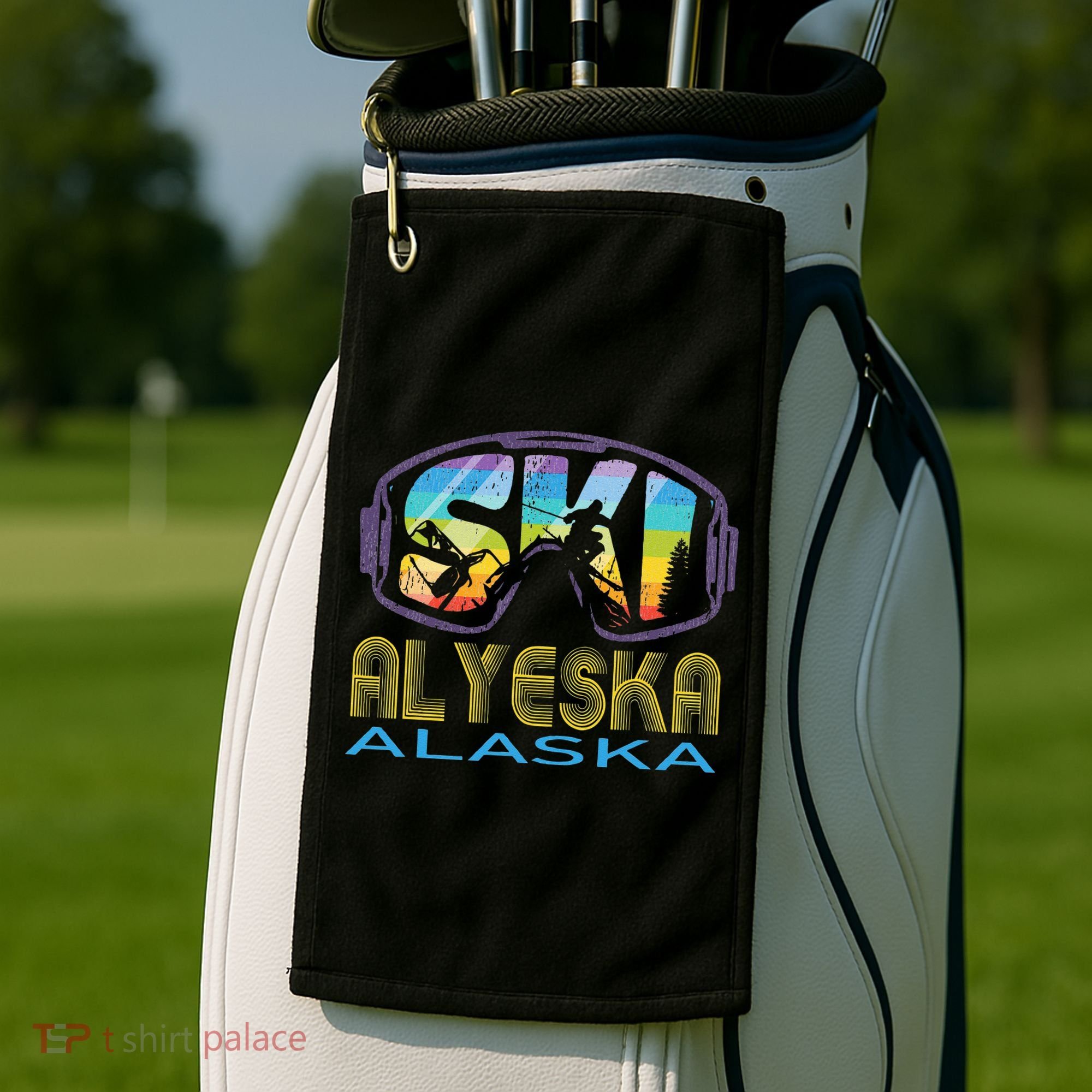 Ski Alyeska Alaska Skiing Vacation Golf Towel